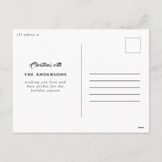 水エレガント色の木のクリスマスh休日 シーズンポストカード (裏面)