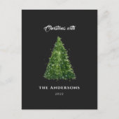 水エレガント色の木のクリスマスh休日 シーズンポストカード (正面)