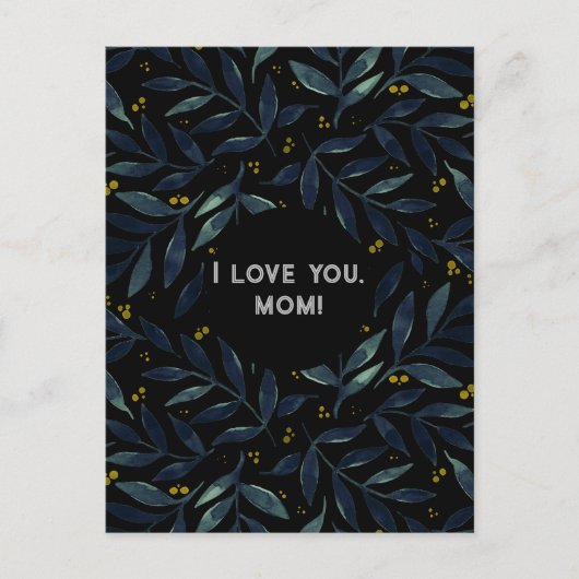 水エレガント色の枝お母さんのことが大好き ポストカード (正面)