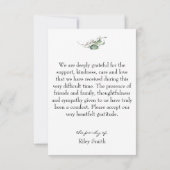 水エレガント色の枝の葬儀の写真 サンキューカード (裏面)