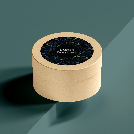 水エレガント色の枝イースターステッカー ラウンドシール