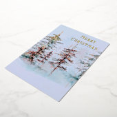 水エレガント色の森のクリ企業のスマス 箔シーズンカード (回転した状態)