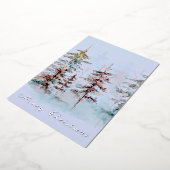 水エレガント色の森のクリ企業のスマス 箔シーズンカード (回転した状態)