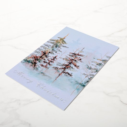 水エレガント色の森のクリ企業のスマス 箔シーズンカード (回転した状態)