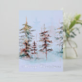 水エレガント色の森のクリ企業のスマス 箔シーズンカード (立ち正面)