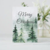 水エレガント色の森メリークリスマスカード 出欠カード (スタンド正面)