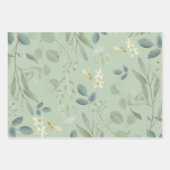 水エレガント色の植物の緑のユーカリ ラッピングペーパーシート (正面2)