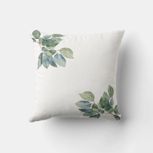 水エレガント色の植物パーソナライズされた写真 クッション (裏面)