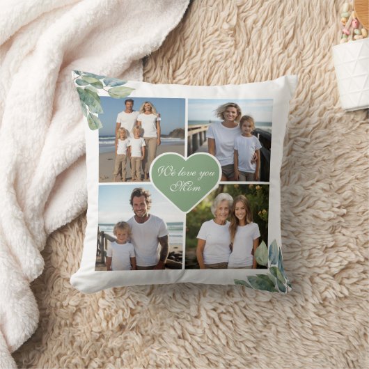 水エレガント色の植物パーソナライズされた写真 クッション (ブランケット)