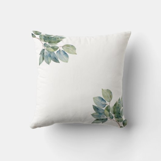 水エレガント色の植物パーソナライズされた写真 クッション (裏面)