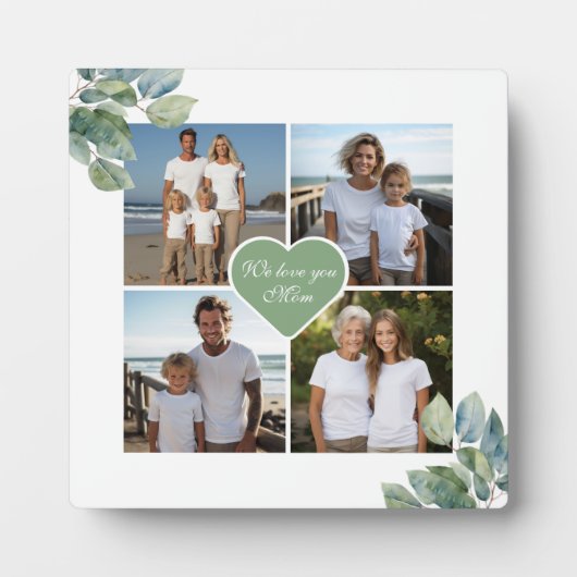 水エレガント色の植物パーソナライズされた写真 フォトプラーク (正面)