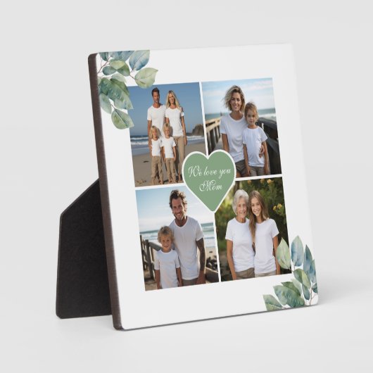 水エレガント色の植物パーソナライズされた写真 フォトプラーク (正面)