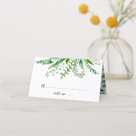 水エレガント色の植物結婚のテーブル プレイスカード