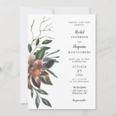 水エレガント色の植物花シック結婚s 招待状 (正面)