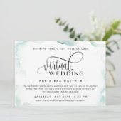 水エレガント色の汚れ、オンライン仮想結婚機器 招待状 (スタンド正面)