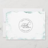 水エレガント色の汚れ、オンライン仮想結婚機器 招待状 (裏面)