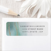 水エレガント色の海結婚差出人住所 ラベル (インサイチュ)