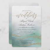 水エレガント色の海結婚式招待状 招待状 (正面/裏面)