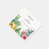 水エレガント色の熱帯の結婚花 スタンダードカクテルナプキン (角)