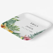 水エレガント色の熱帯の結婚花 ペーパープレート (傾斜あり)