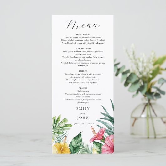 水エレガント色の熱帯の結婚花 メニュー (スタンド正面)