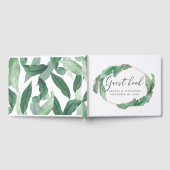 水エレガント色の熱帯結婚緑 ゲストブック (全面)