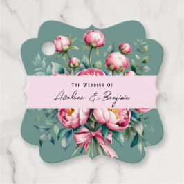 水エレガント色の牡丹の結婚花束 フェイバータグ