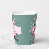 水エレガント色の牡丹の結婚花束 紙コップ (左)