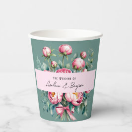 水エレガント色の牡丹の結婚花束 紙コップ