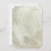 水エレガント色の牡丹セージ緑結婚の 招待状 (裏面)