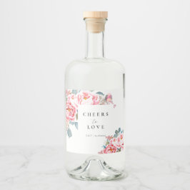 水エレガント色の牡丹結婚の リキュールボトルラベル