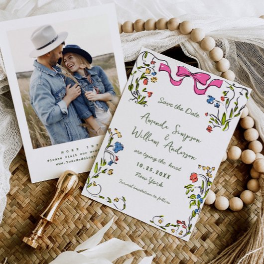 水エレガント色の牧草地の野結婚花 セーブザデート