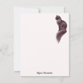 水エレガント色の猫オンムーンピガーリーンク ノートカード (正面)