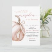 水エレガント色の甘い小さなかぼちゃのベビーSh 招待状 (スタンド正面)