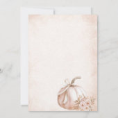 水エレガント色の甘い小さなかぼちゃのベビーSh 招待状 (裏面)