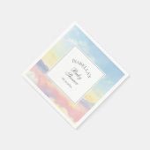 水エレガント色の空と雲の赤ちゃんシャワー スタンダードカクテルナプキン (角)