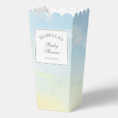 水エレガント色の空と雲の赤ちゃんシャワー フェイバーボックス (裏面)