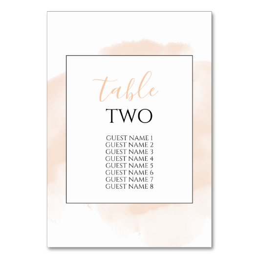 水エレガント色の結婚ゲスト名 テーブルナンバー (正面)