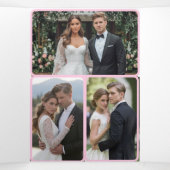 水エレガント色の結婚式の招待で牡丹ブーケ 三つ折りクリスマスカード (内部中)