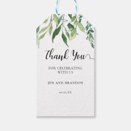 水エレガント色の緑ありがとうござ結婚う ギフトタグ
