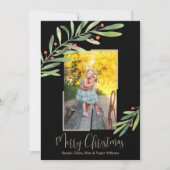 水エレガント色の緑のクリスマスフォト シーズンカード (正面)