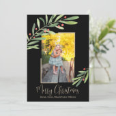 水エレガント色の緑のクリスマスフォト シーズンカード (スタンド正面)