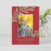 水エレガント色の緑のクリスマスフォト シーズンカード (スタンド正面)