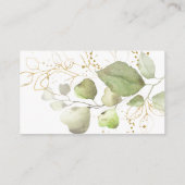 水エレガント色の緑のフローラの結婚ウェブサイト エンクロージャーカード (裏面)
