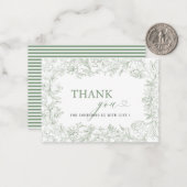 水エレガント色の緑のフローラ感謝してい陶器 ノートカード (正面/裏面インサイチュ)