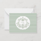 水エレガント色の緑のフローラ感謝してい陶器 ノートカード (裏面)