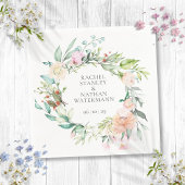 水エレガント色の緑のフローラ結婚 スタンダードカクテルナプキン