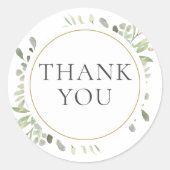 水エレガント色の緑のブライダルシャワーの恩恵 ラウンドシール (正面)