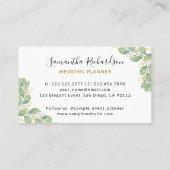 水エレガント色の緑のユーカリ 名刺 (裏面)