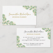 水エレガント色の緑のユーカリ 名刺 (正面/裏面)